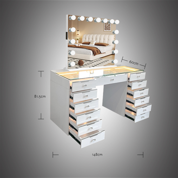 Glamorous Empire Drawer Vanity Pro DZ-DT-008-WC-3L