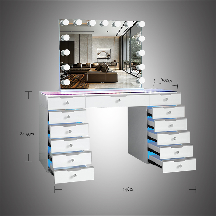 Glamorous Empire Drawer Vanity Pro Model DZ-DT-008-WC-RGB